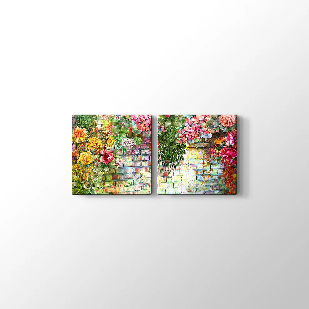 Suluboya Çiçekli Duvar Kanvas Tablo