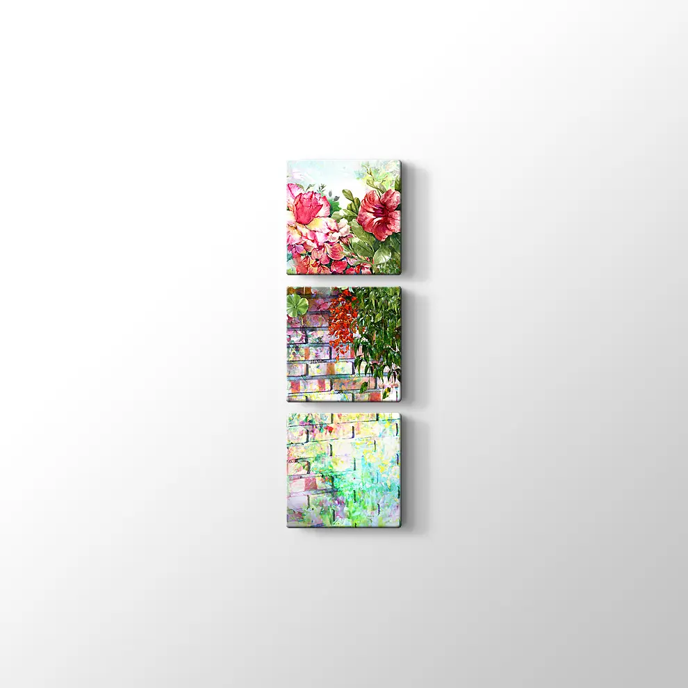 Suluboya Çiçekli Duvar Kanvas Tablo