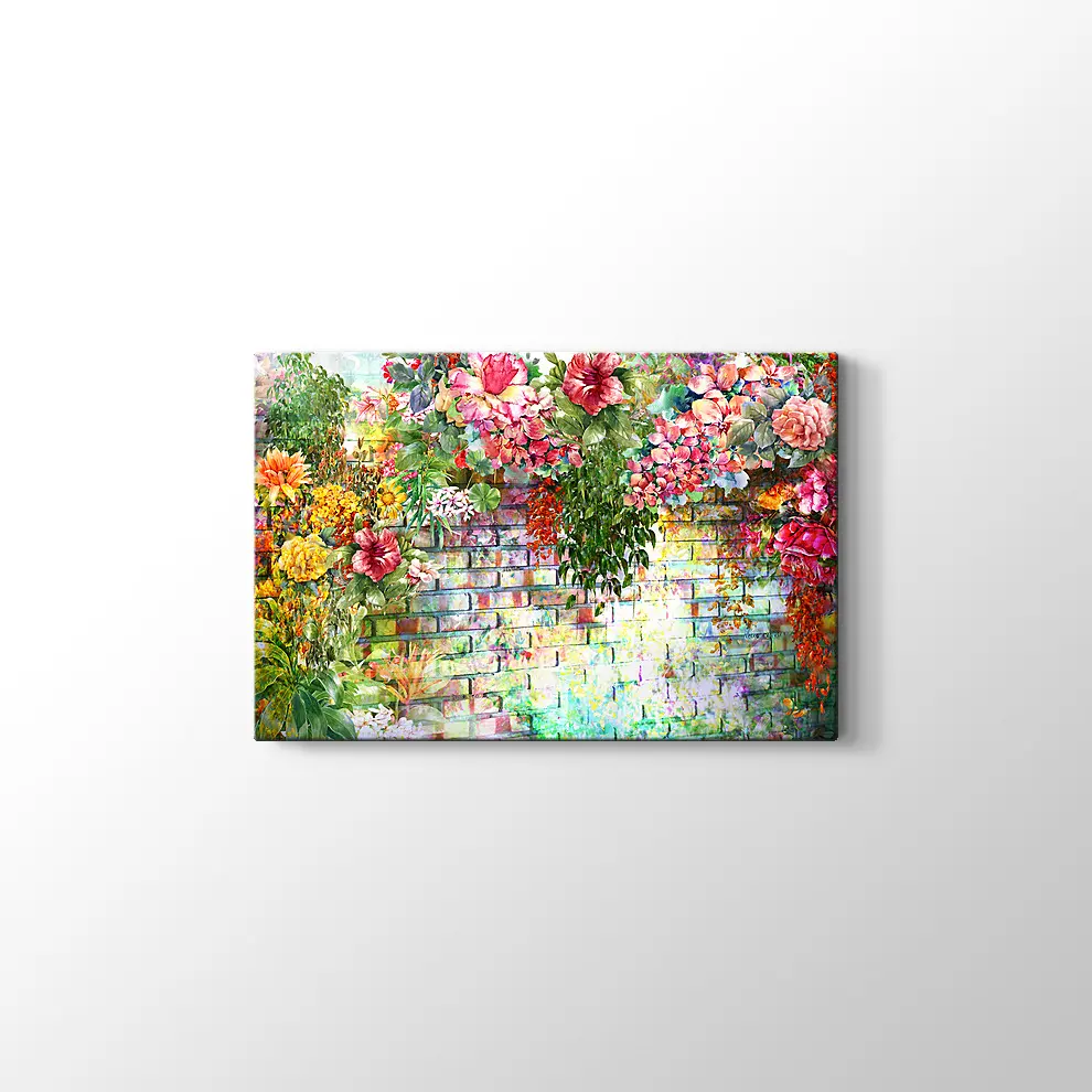 Suluboya Çiçekli Duvar Kanvas Tablo