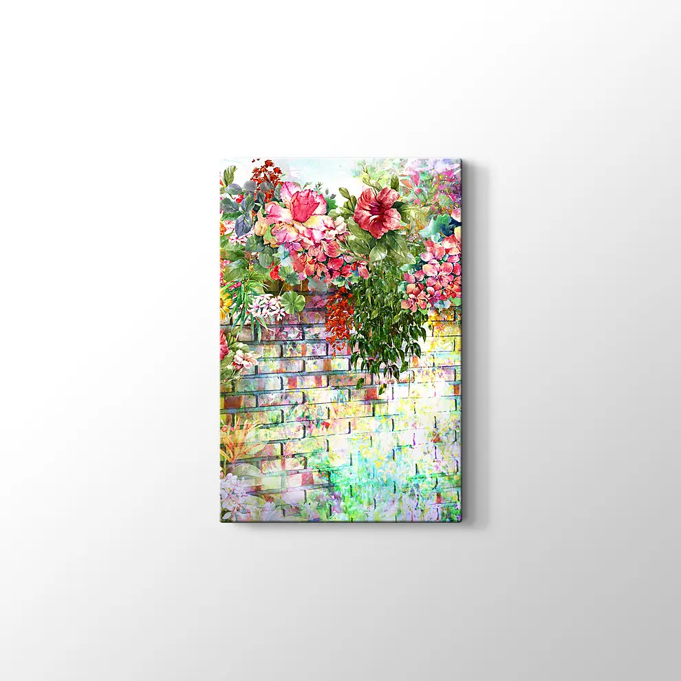 Suluboya Çiçekli Duvar Kanvas Tablo