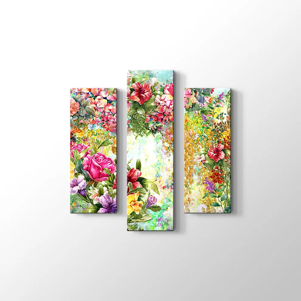 Suluboya Çiçekler Kanvas Tablo