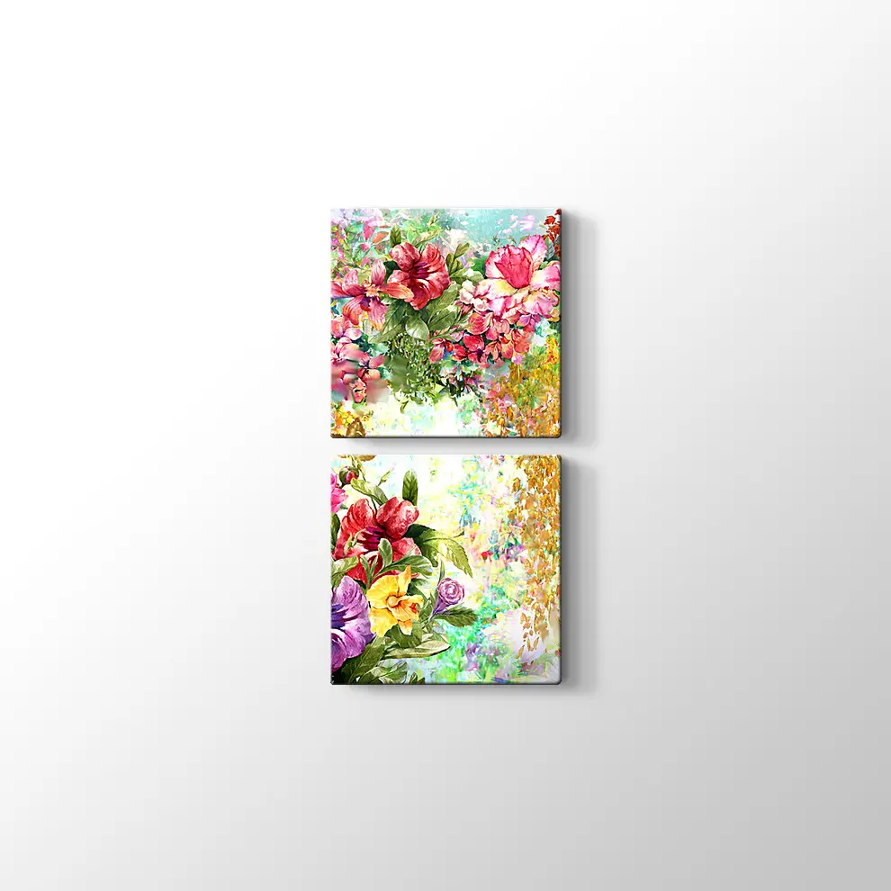 Suluboya Çiçekler Kanvas Tablo