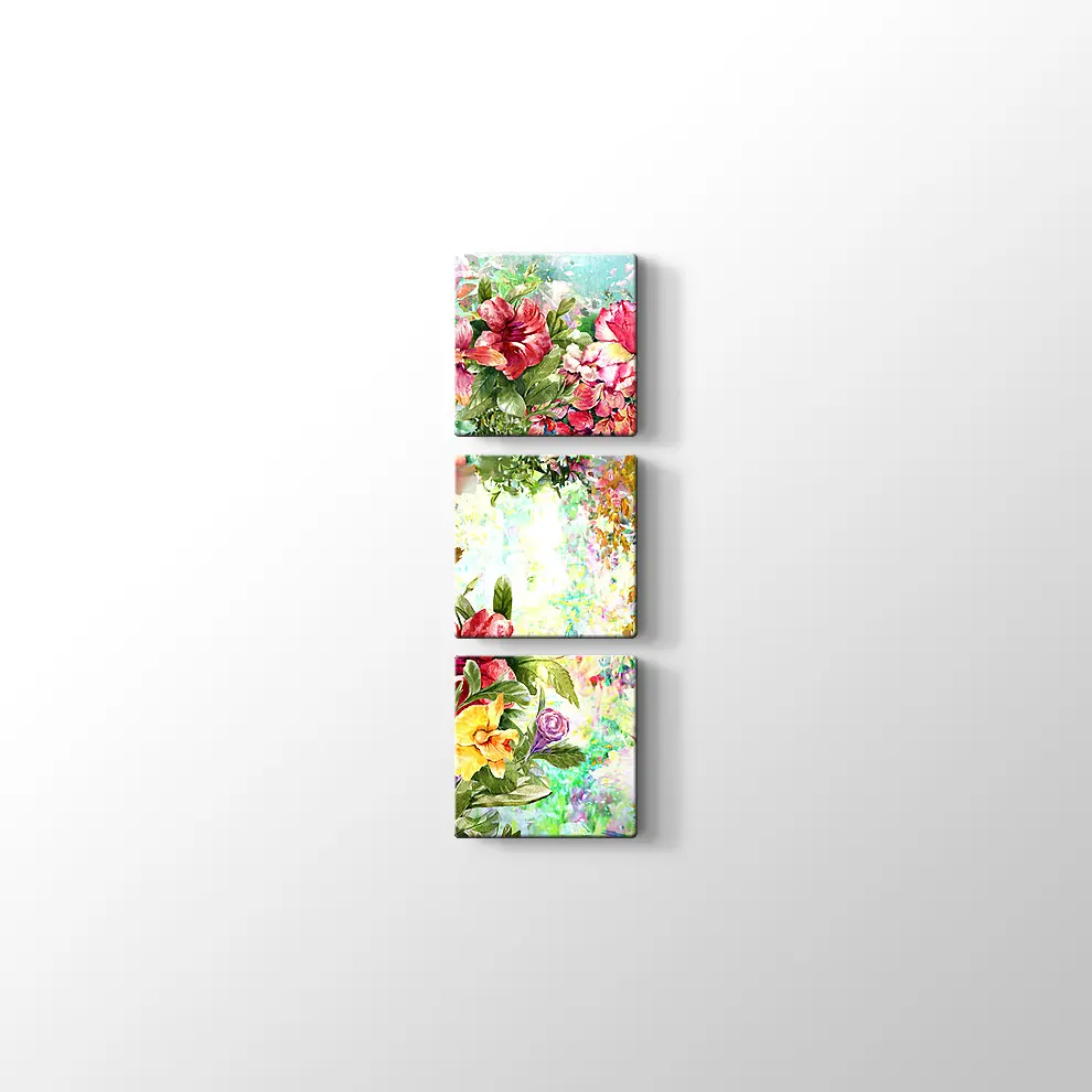 Suluboya Çiçekler Kanvas Tablo
