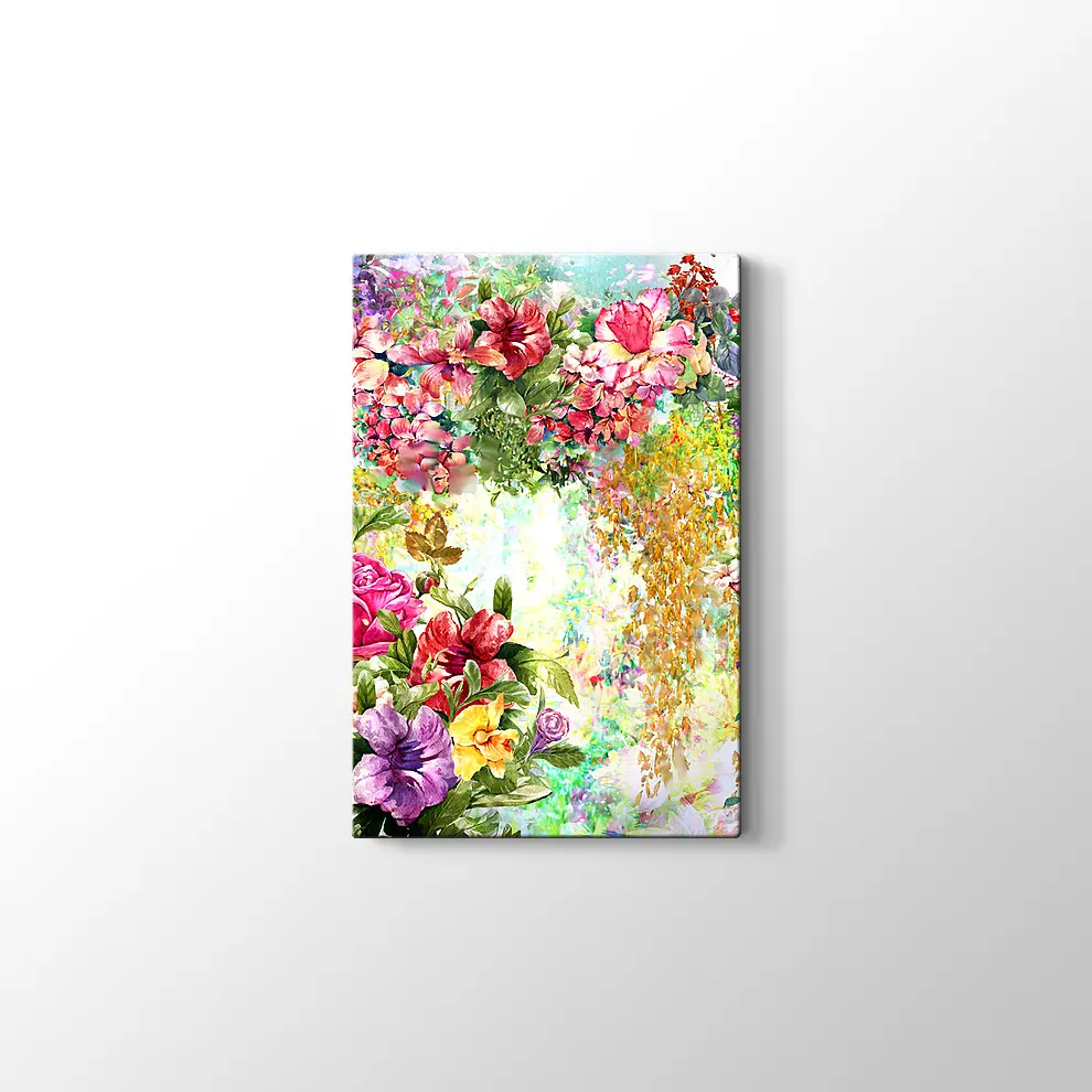 Suluboya Çiçekler Kanvas Tablo