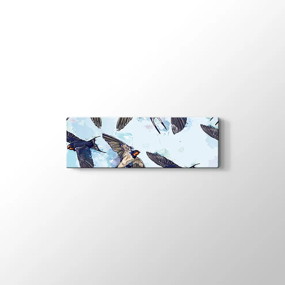 Kuşlar ve Gökyüzü Kanvas Tablo
