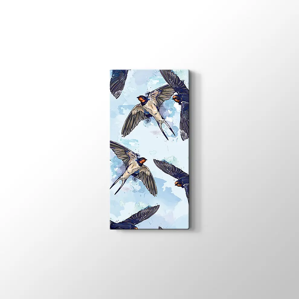 Kuşlar ve Gökyüzü Kanvas Tablo
