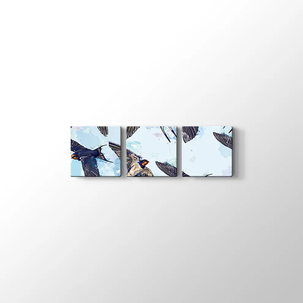 Kuşlar ve Gökyüzü Kanvas Tablo