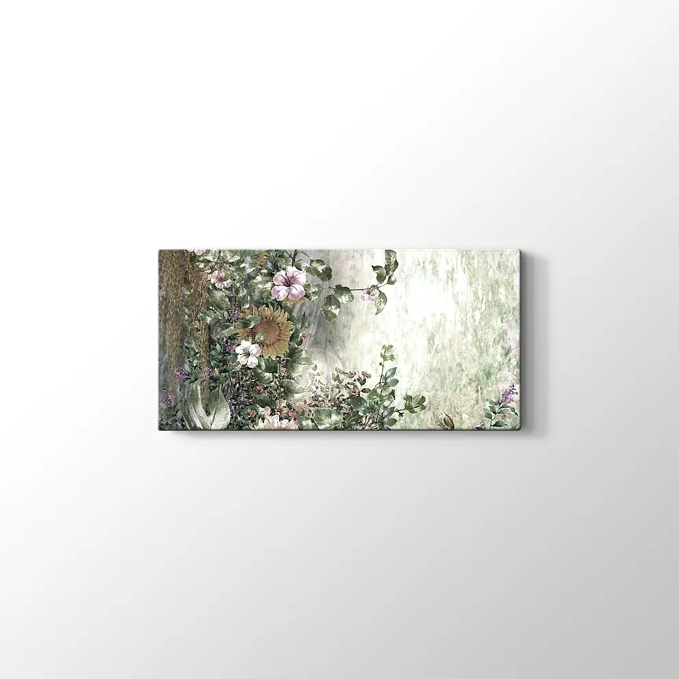 Soyut Çiçekler Suluboya Kanvas Tablo