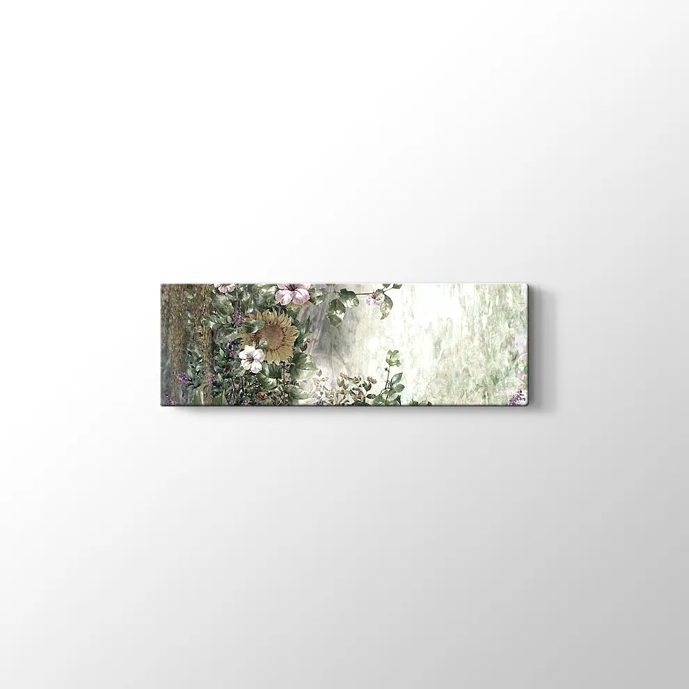 Soyut Çiçekler Suluboya Kanvas Tablo