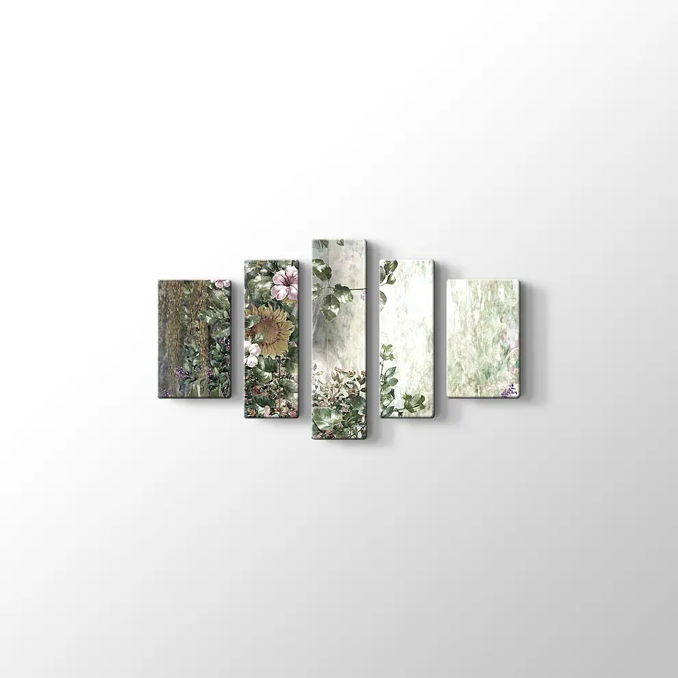 Soyut Çiçekler Suluboya Kanvas Tablo