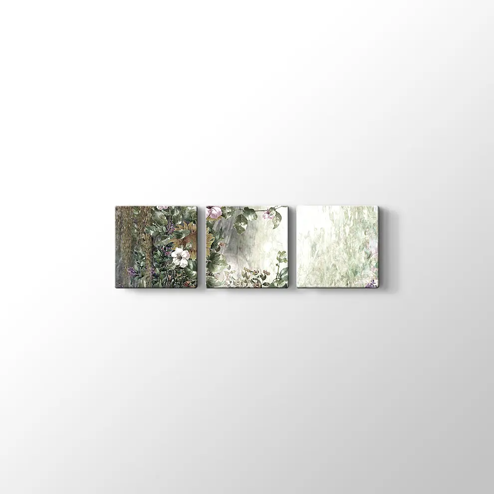 Soyut Çiçekler Suluboya Kanvas Tablo