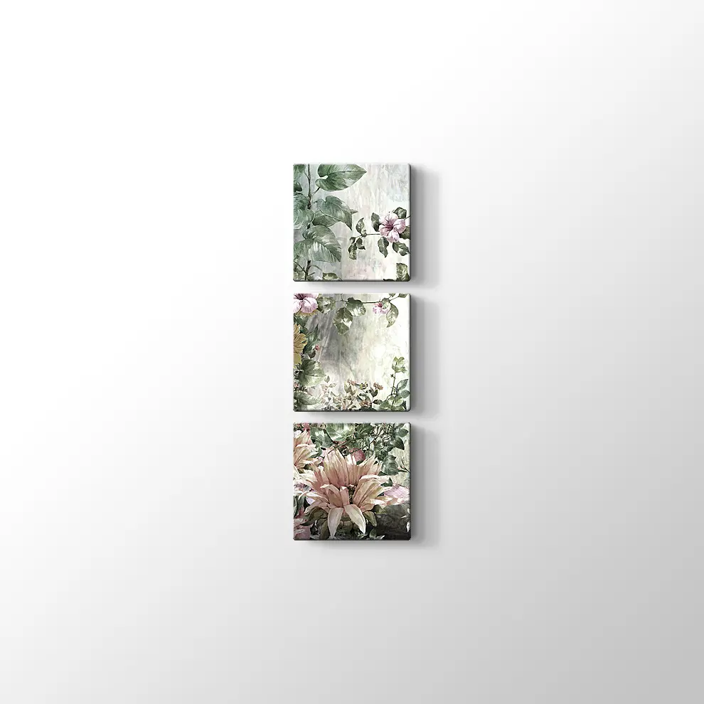 Soyut Çiçekler Suluboya Kanvas Tablo