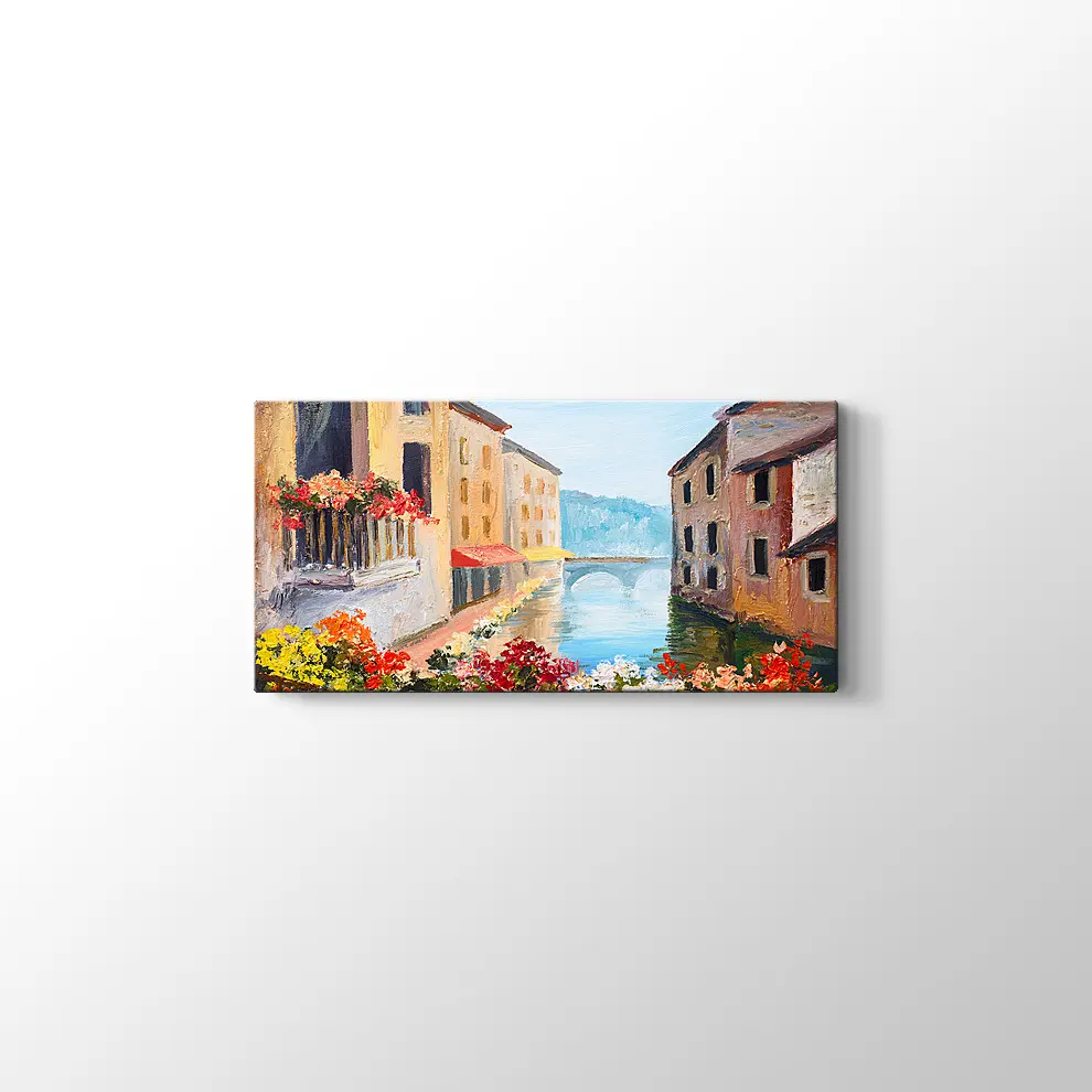 Venedik Kanal Manzarası Kanvas Tablo