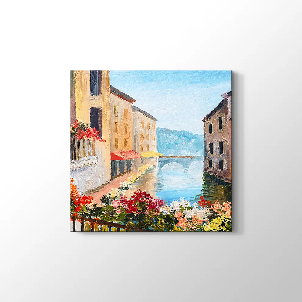 Venedik Kanal Manzarası Kanvas Tablo