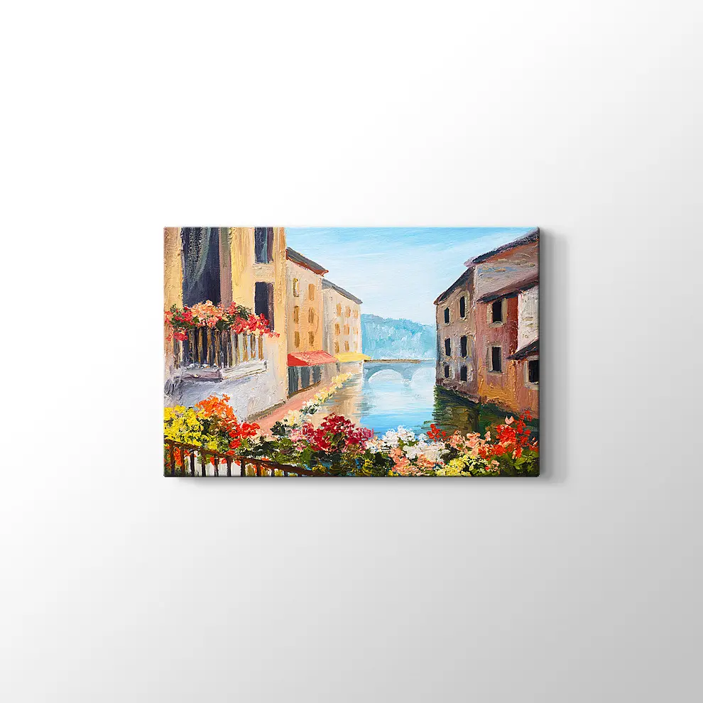 Venedik Kanal Manzarası Kanvas Tablo