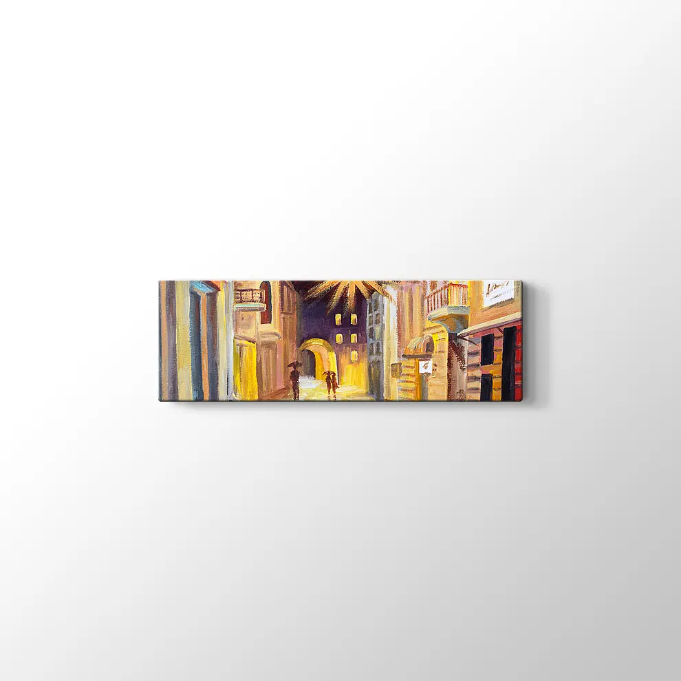 Gece ve Yağmur Kanvas Tablo