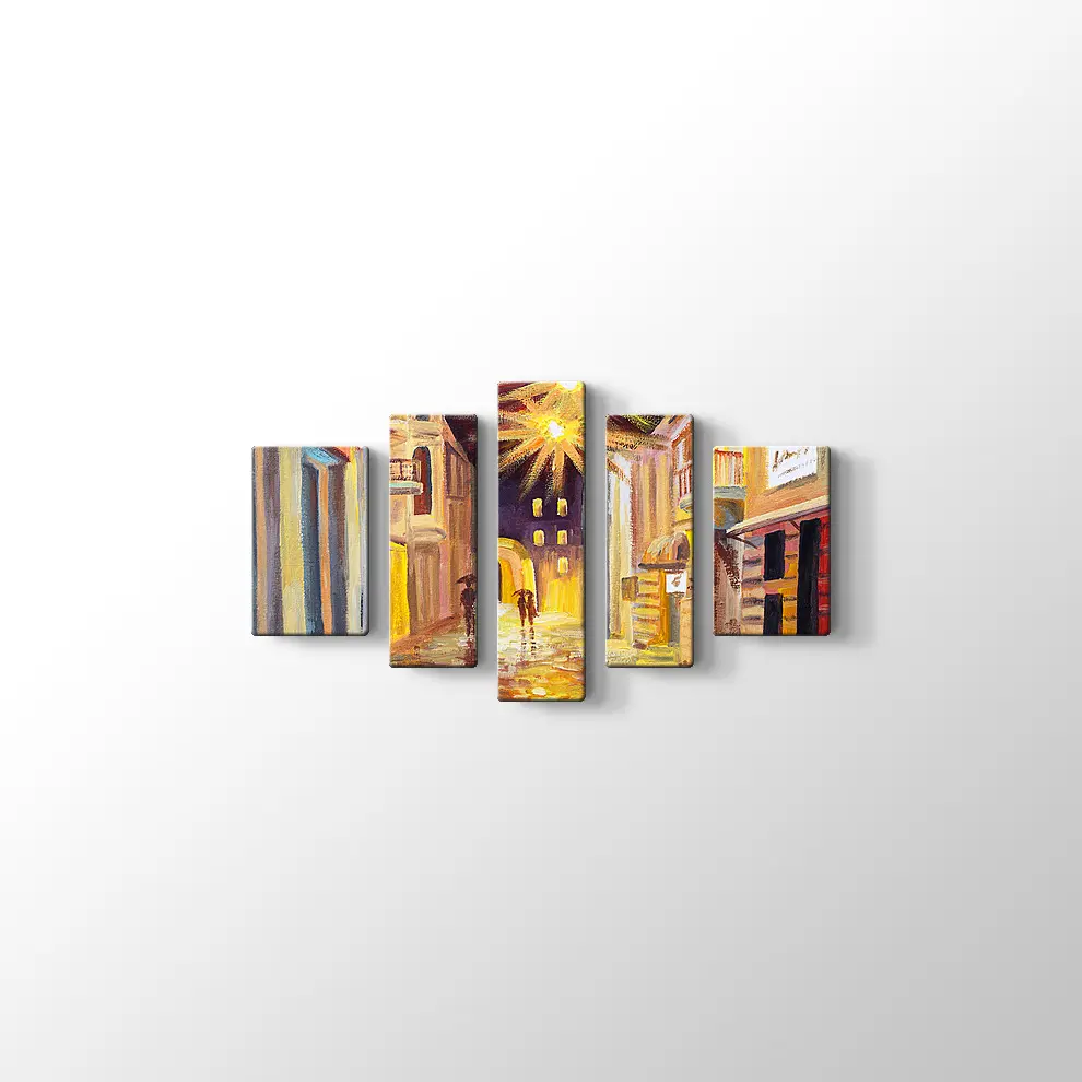 Gece ve Yağmur Kanvas Tablo