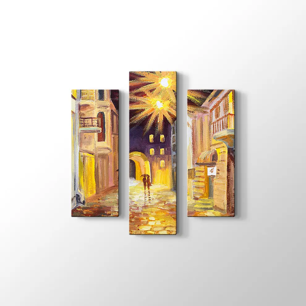 Gece ve Yağmur Kanvas Tablo