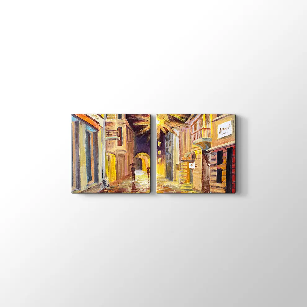 Gece ve Yağmur Kanvas Tablo