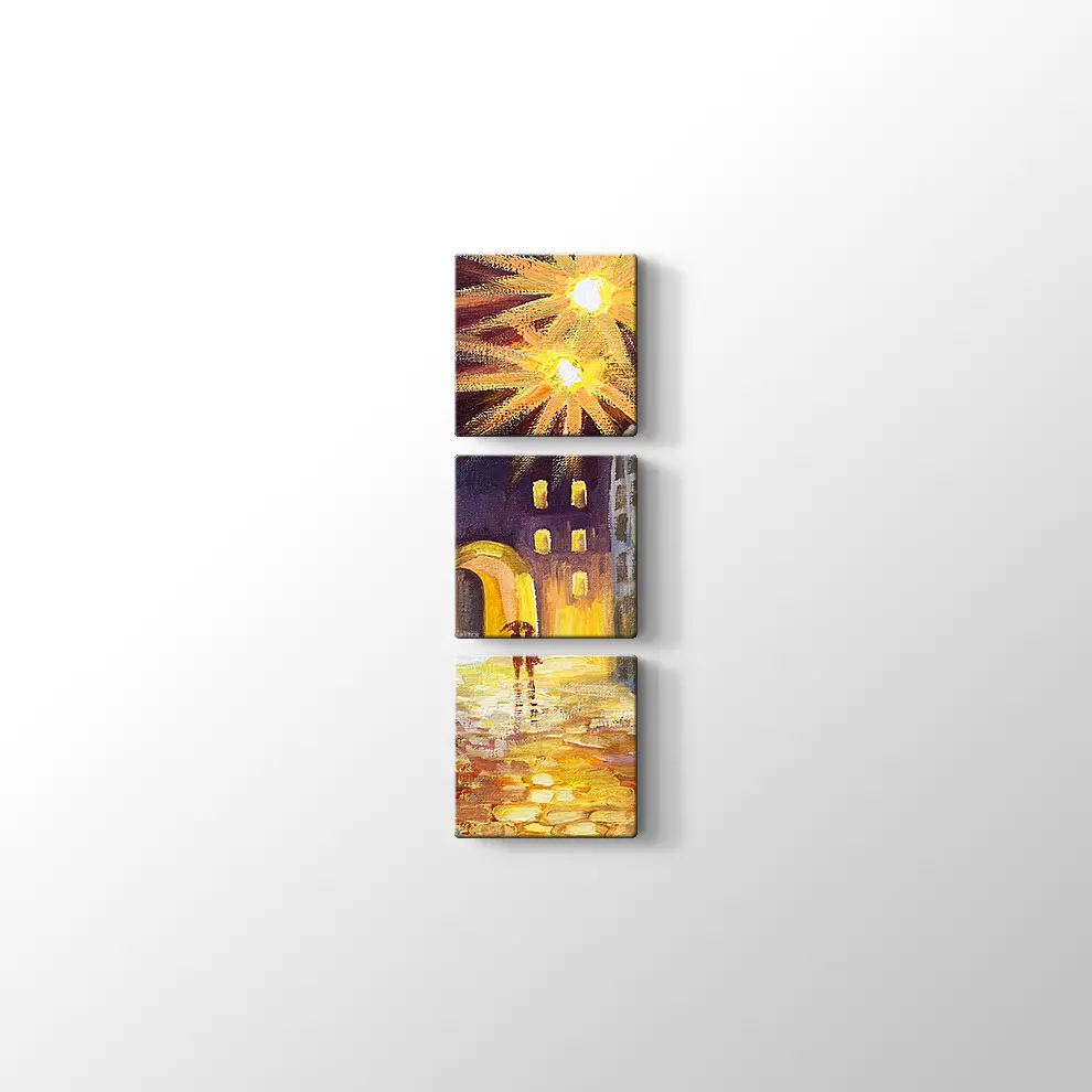 Gece ve Yağmur Kanvas Tablo