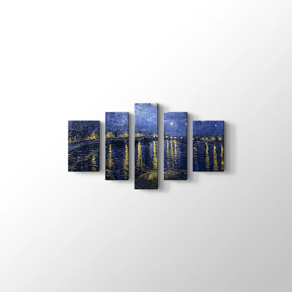 Rhone Üzerinde Yıldızlı Gece Kanvas Tablo