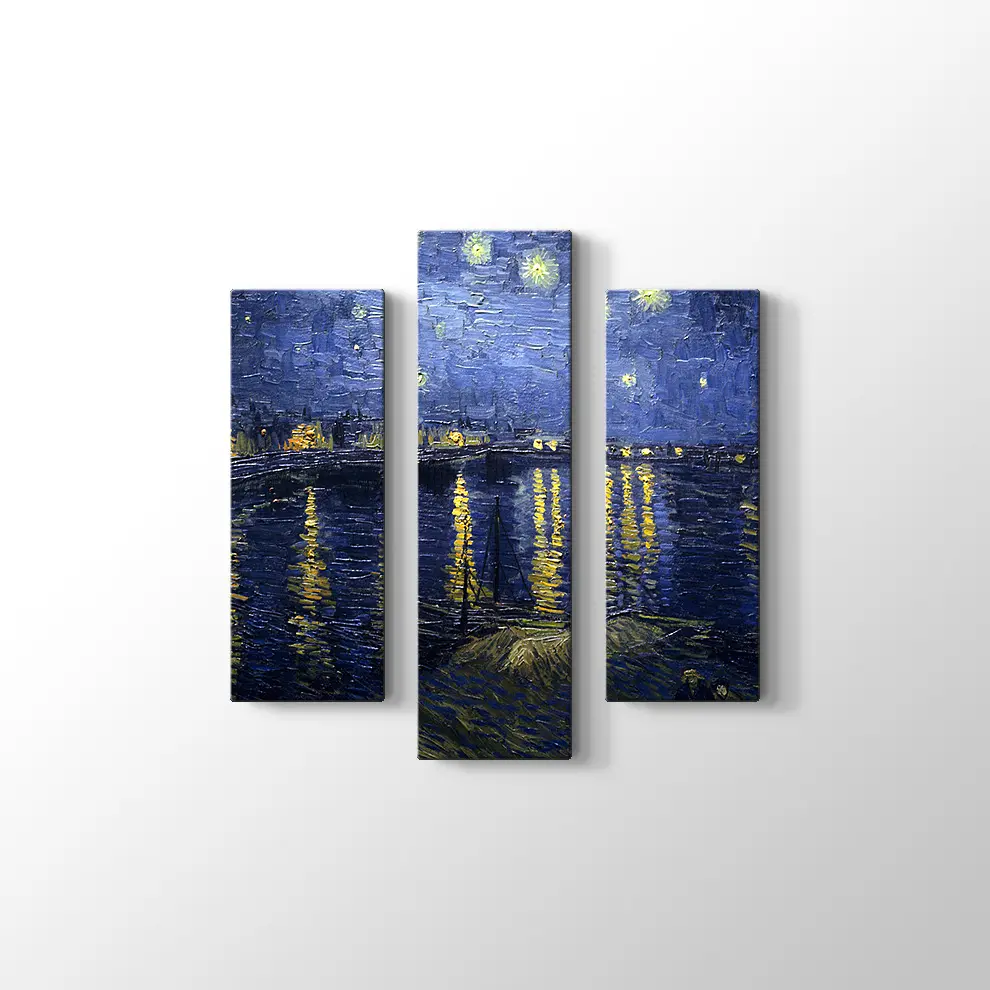 Rhone Üzerinde Yıldızlı Gece Kanvas Tablo
