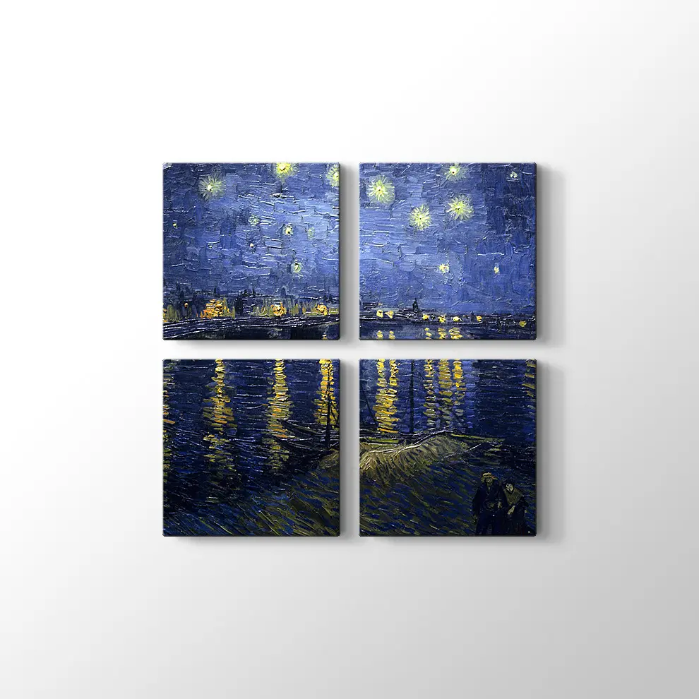 Rhone Üzerinde Yıldızlı Gece Kanvas Tablo