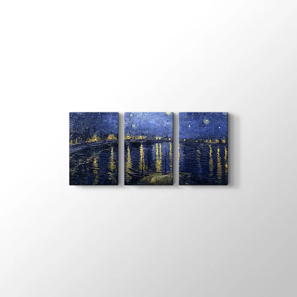 Rhone Üzerinde Yıldızlı Gece Kanvas Tablo