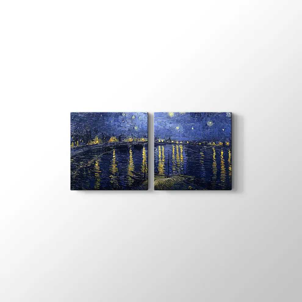 Rhone Üzerinde Yıldızlı Gece Kanvas Tablo