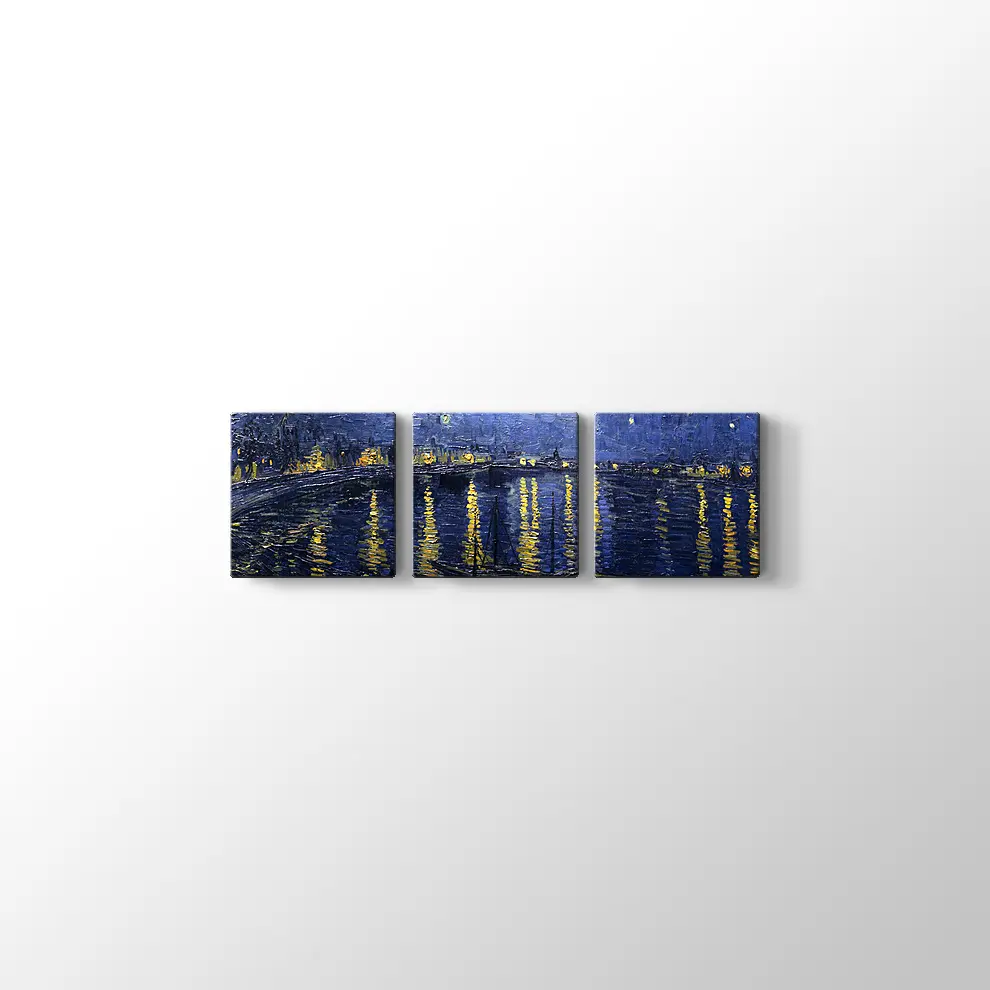 Rhone Üzerinde Yıldızlı Gece Kanvas Tablo