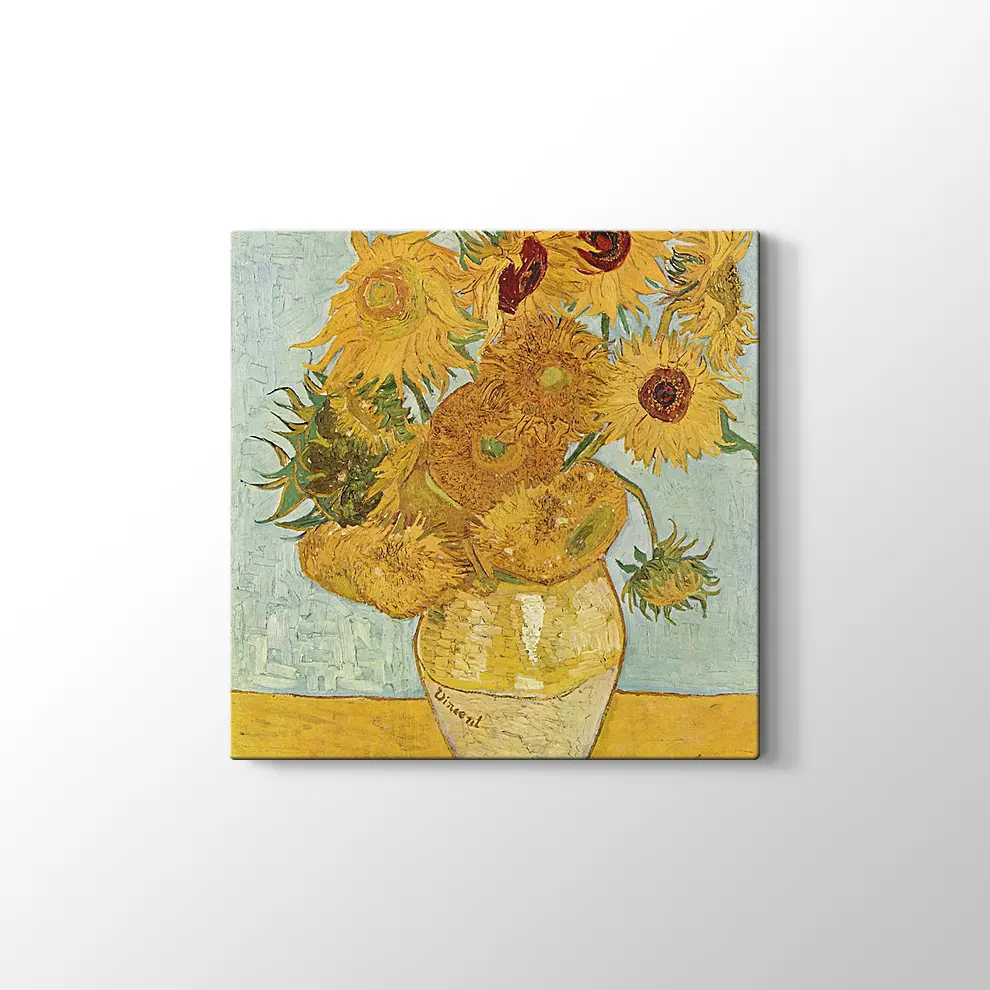 Van Gogh Vazoda Ayçiçekleri Kanvas Tablo