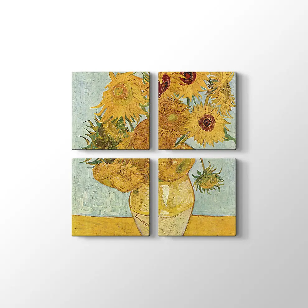 Van Gogh Vazoda Ayçiçekleri Kanvas Tablo