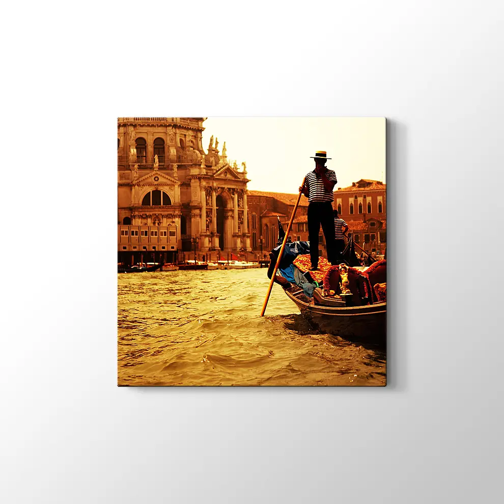 Venedik Gondol Yolculuğu Kanvas Tablo