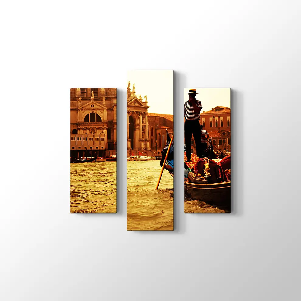 Venedik Gondol Yolculuğu Kanvas Tablo