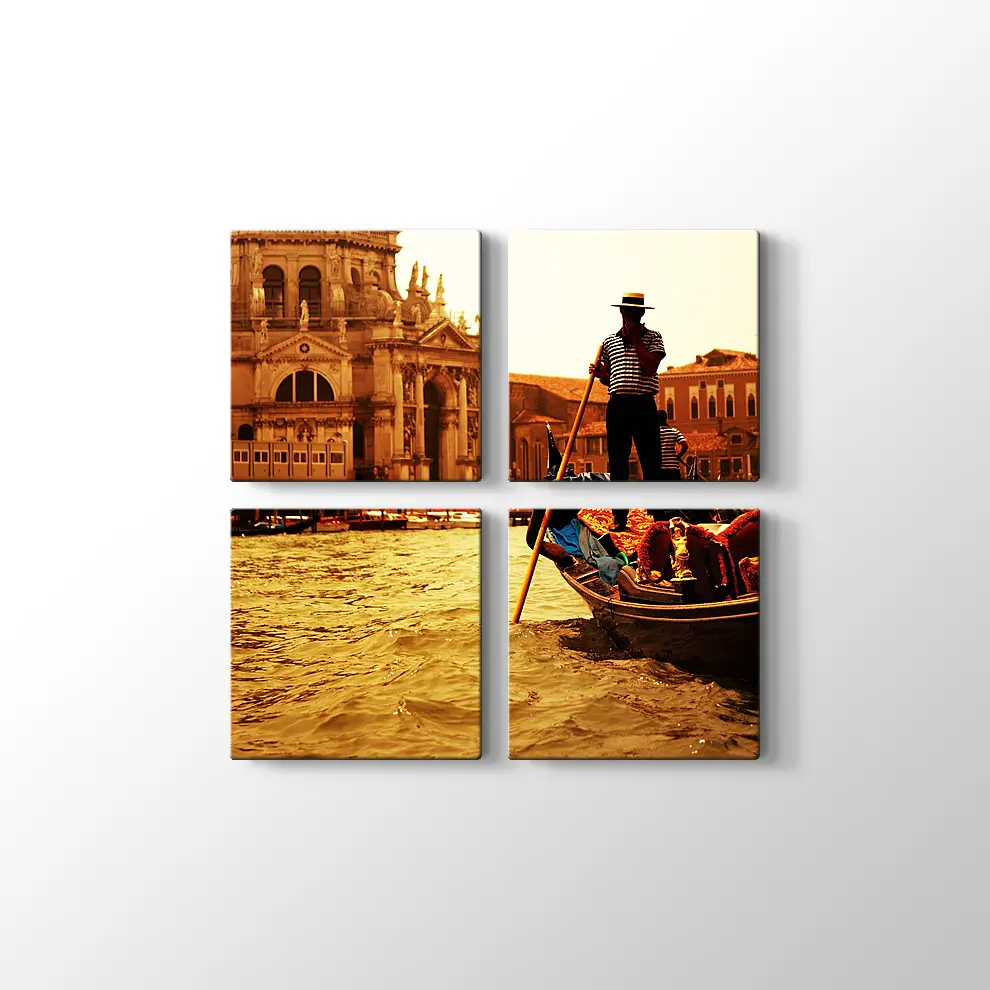Venedik Gondol Yolculuğu Kanvas Tablo