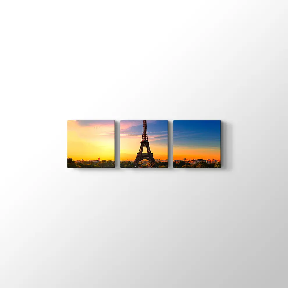 Eyfel Kulesi Günbatımı Kanvas Tablo