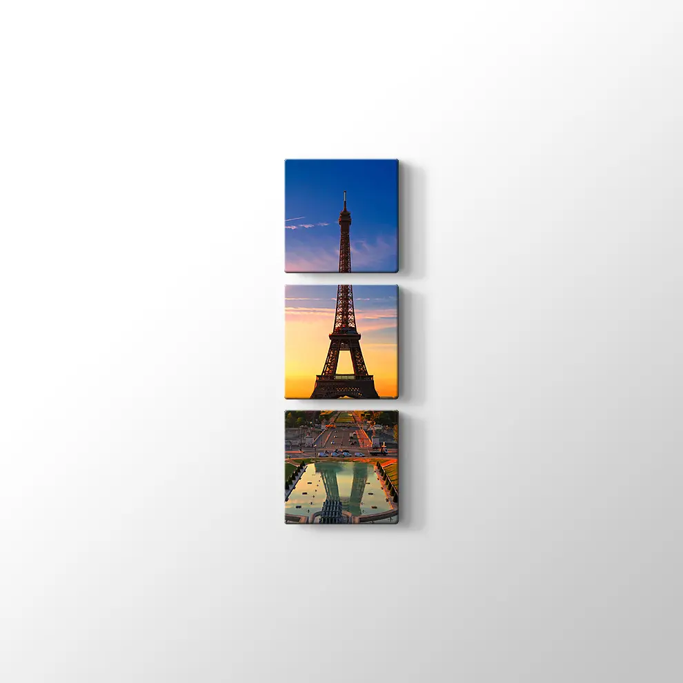 Eyfel Kulesi Günbatımı Kanvas Tablo