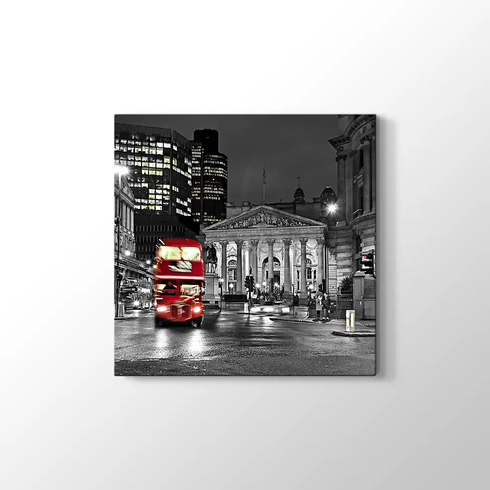 Kırmızı Otobüs ve Londra Kanvas Tablo