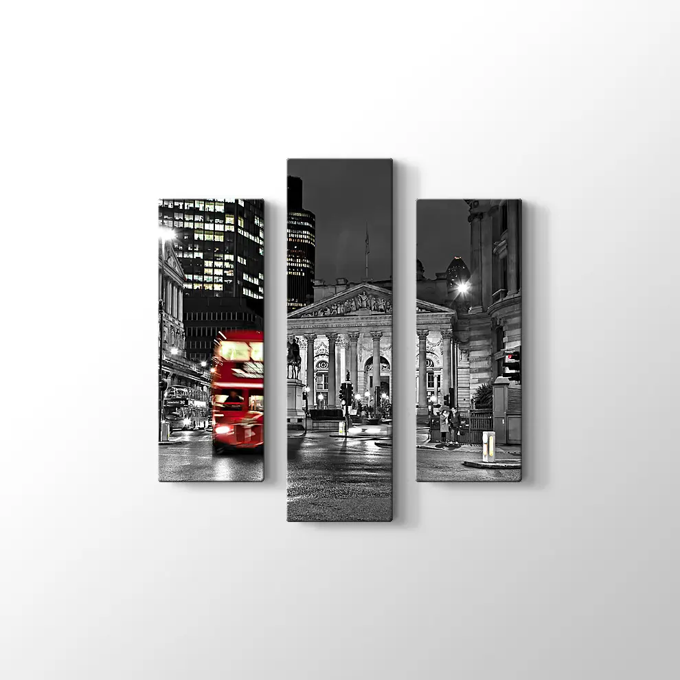 Kırmızı Otobüs ve Londra Kanvas Tablo