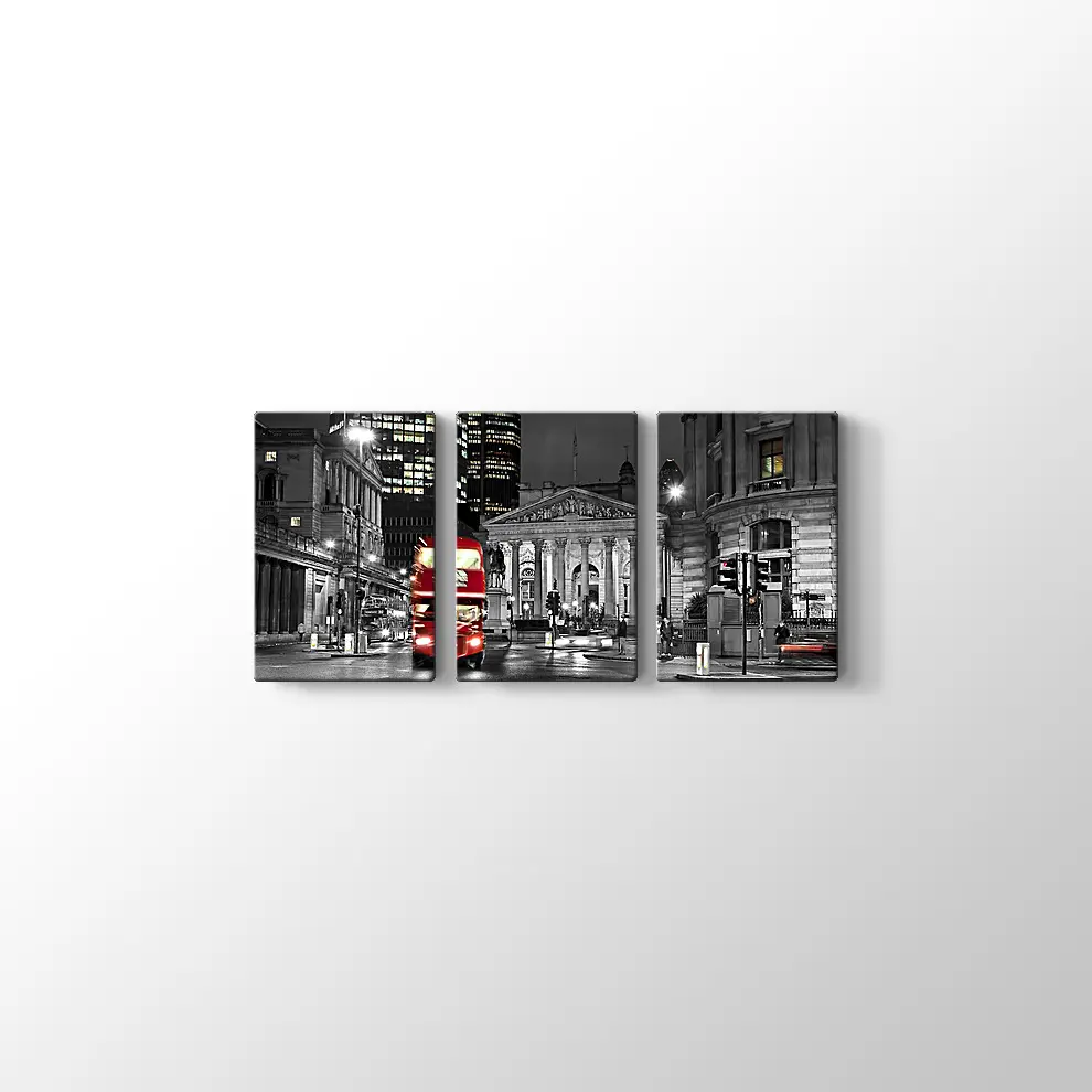 Kırmızı Otobüs ve Londra Kanvas Tablo