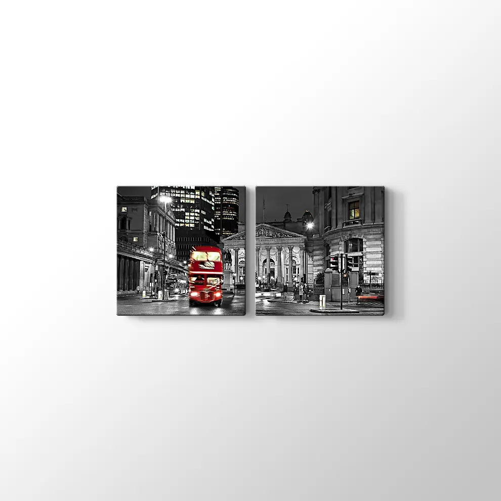 Kırmızı Otobüs ve Londra Kanvas Tablo
