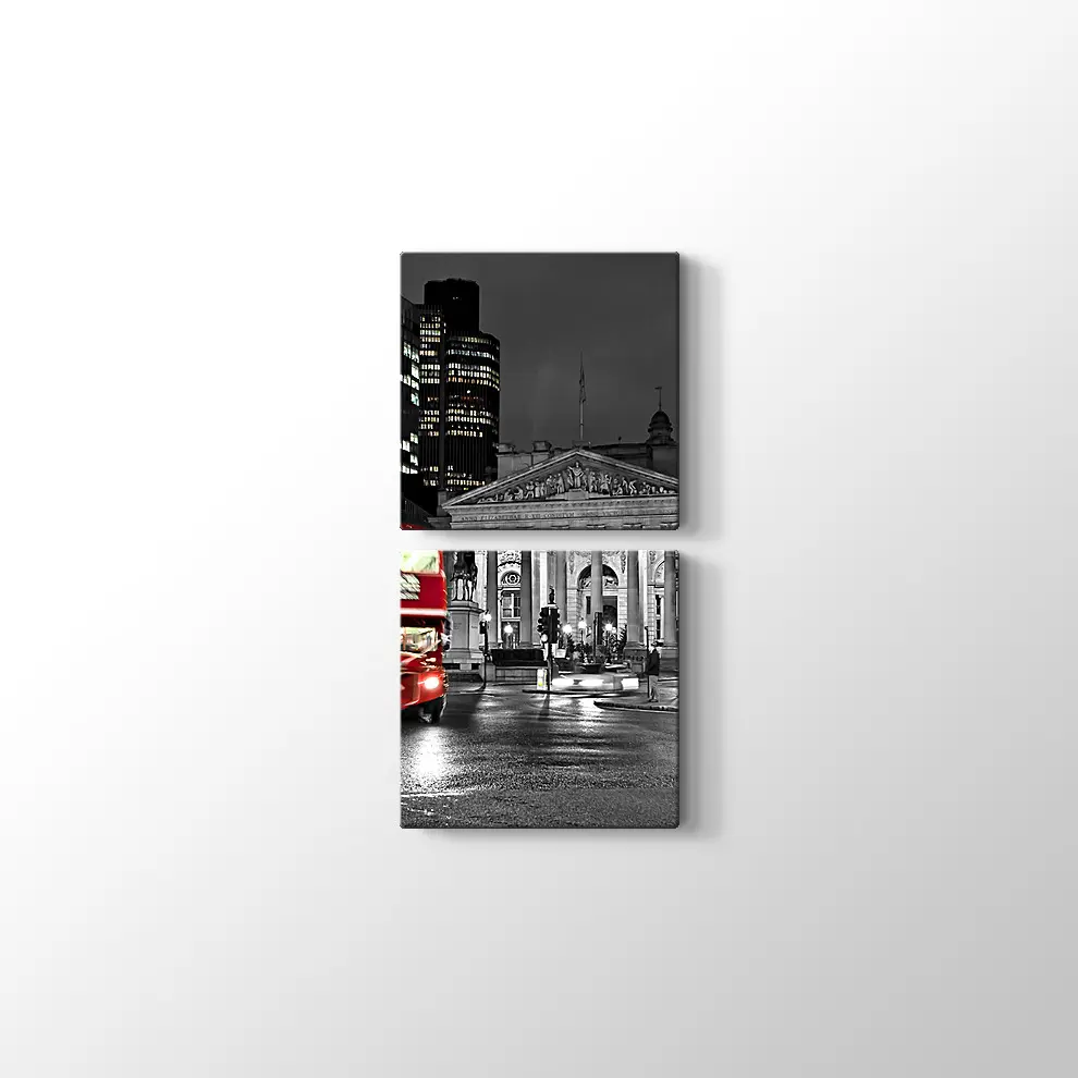 Kırmızı Otobüs ve Londra Kanvas Tablo