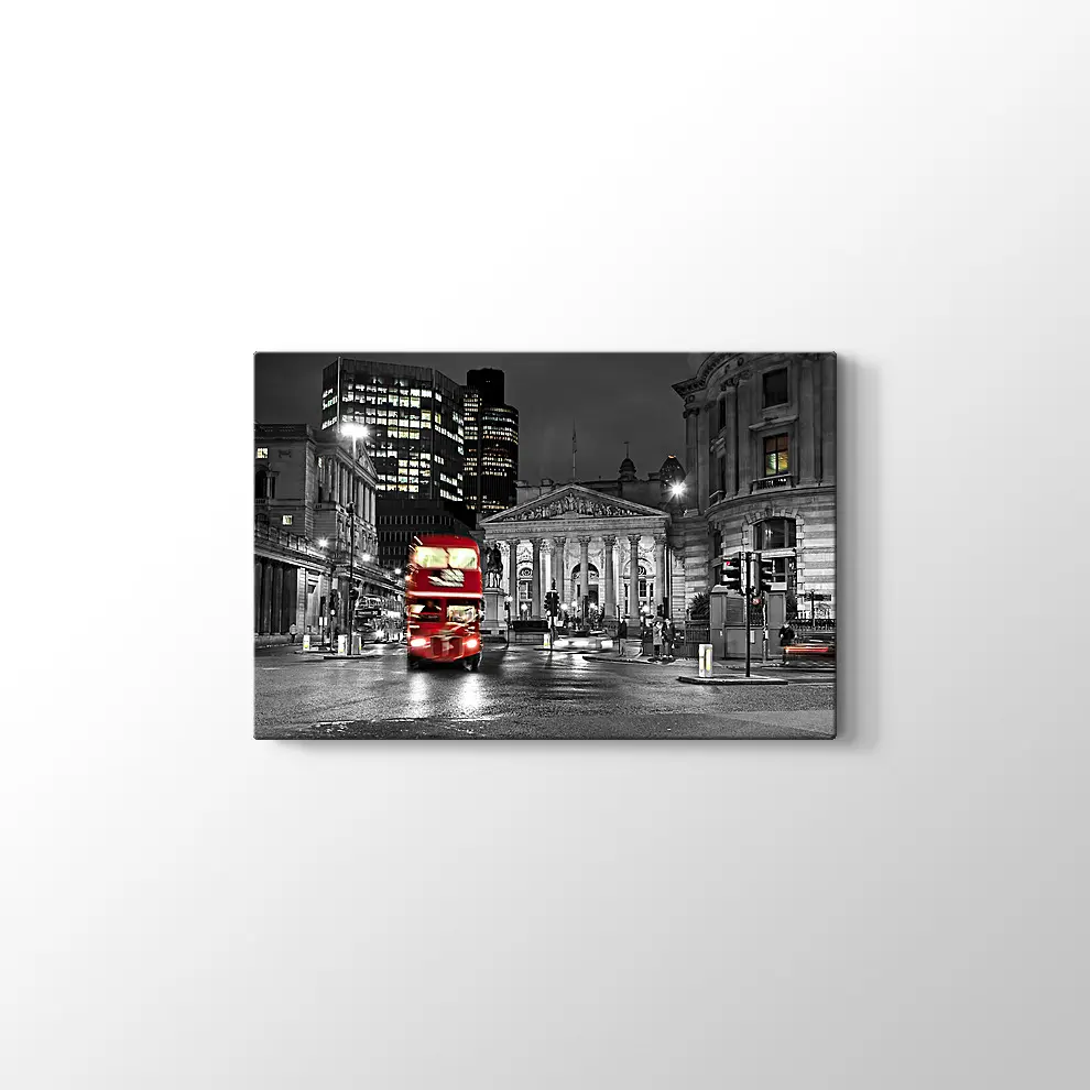 Kırmızı Otobüs ve Londra Kanvas Tablo