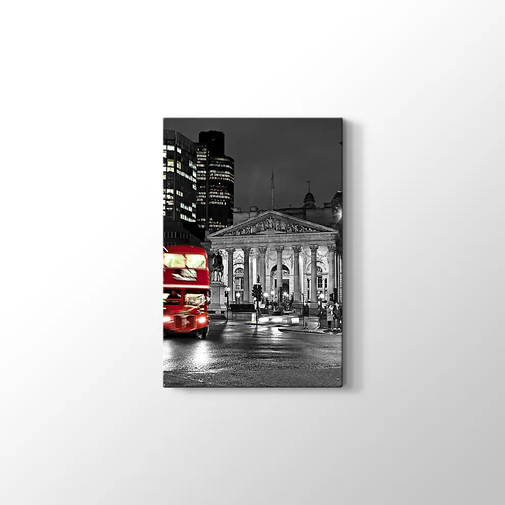 Kırmızı Otobüs ve Londra Kanvas Tablo