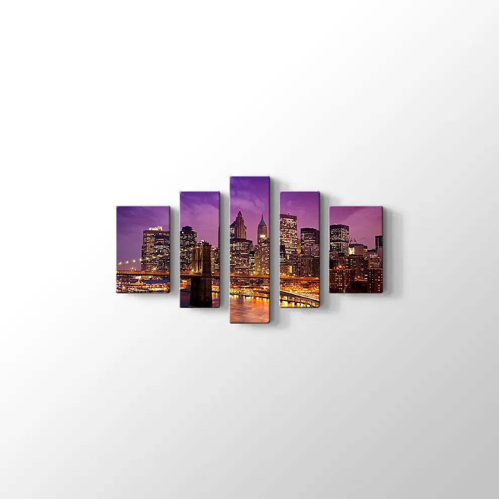 New York Şehir Merkezinin Manzarası Kanvas Tablo