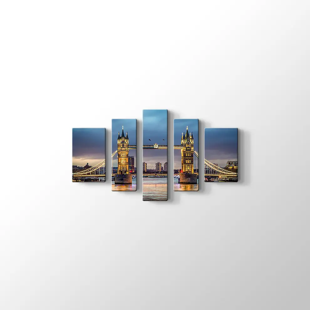 Günbatımı Tower Bridge Kanvas Tablo