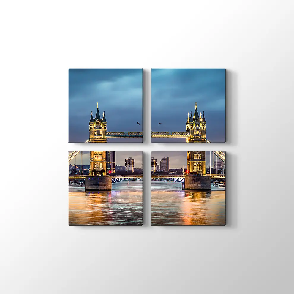Günbatımı Tower Bridge Kanvas Tablo