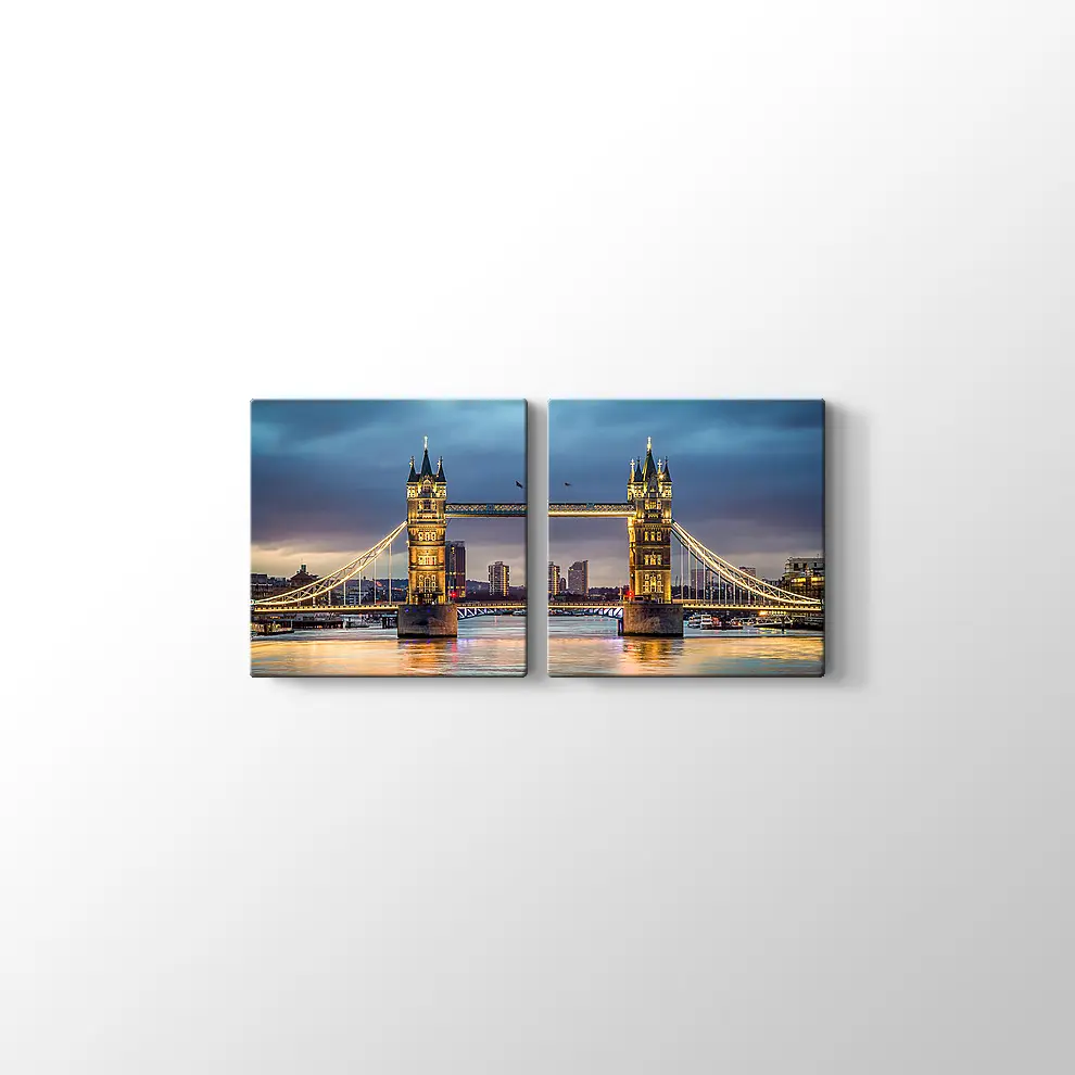 Günbatımı Tower Bridge Kanvas Tablo