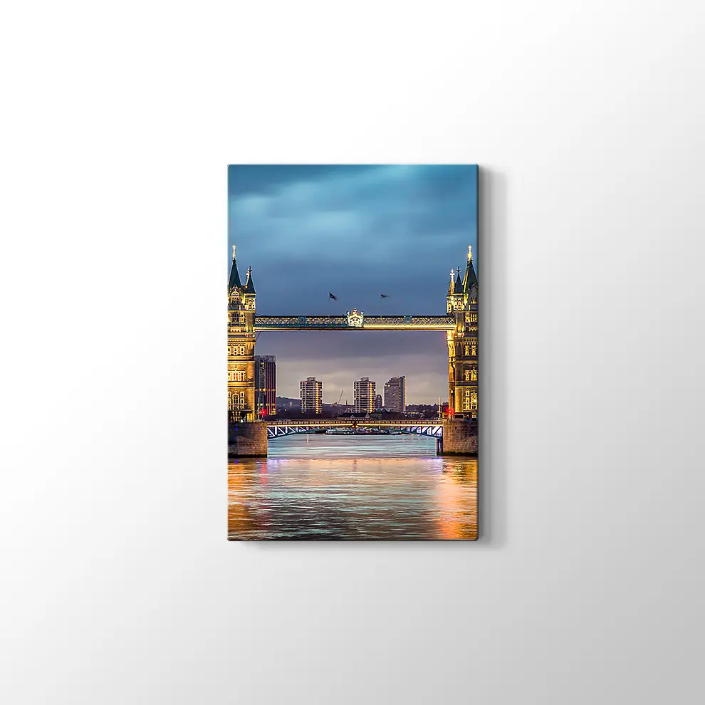 Günbatımı Tower Bridge Kanvas Tablo