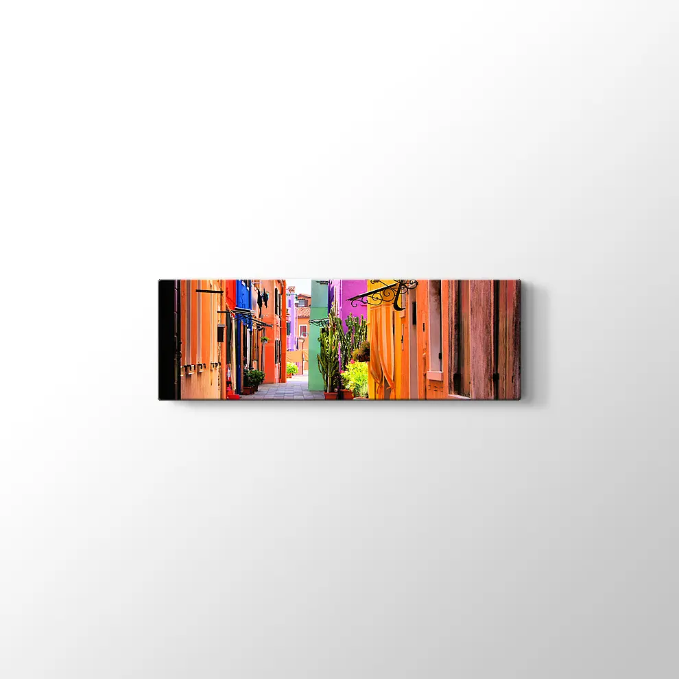 İtalya Burano Sokakları Kanvas Tablo